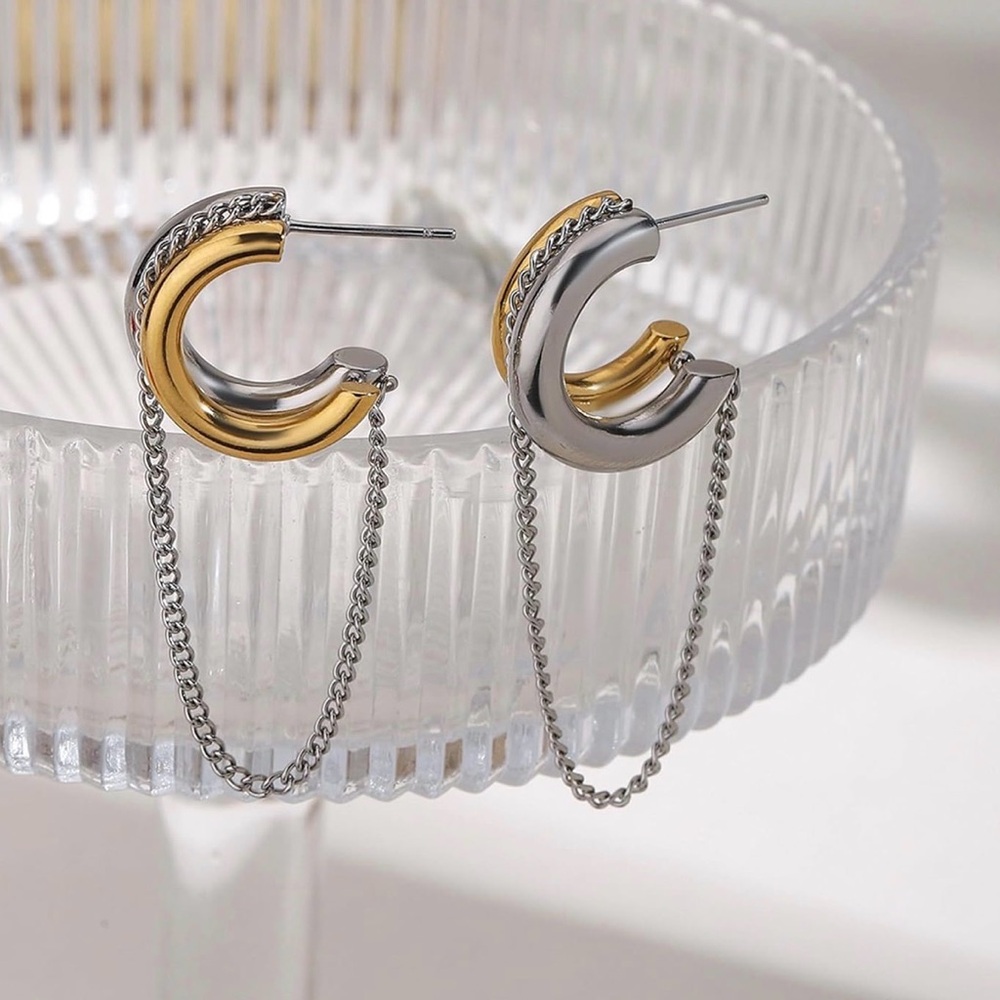Tassel Chain Hoop Earrings Waterproof